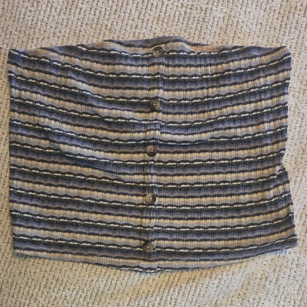 American Eagle Outfitters Multicolored Ribbed Pencil Crop Top